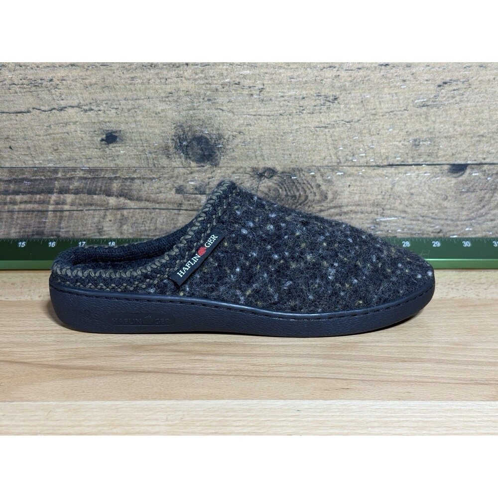 🔥HAFLINGER Unisex AT Nordkap Wool Hard Sole Sz 8 Slippers Earth Speckle Eu 39